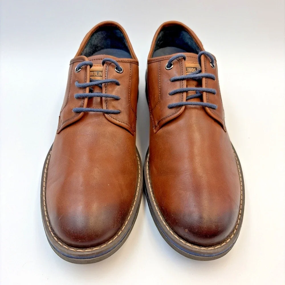 Pikolinos York Oxfords Men's Lace Up Brown Leather Shoes EU 42 US 8.5 Portugal